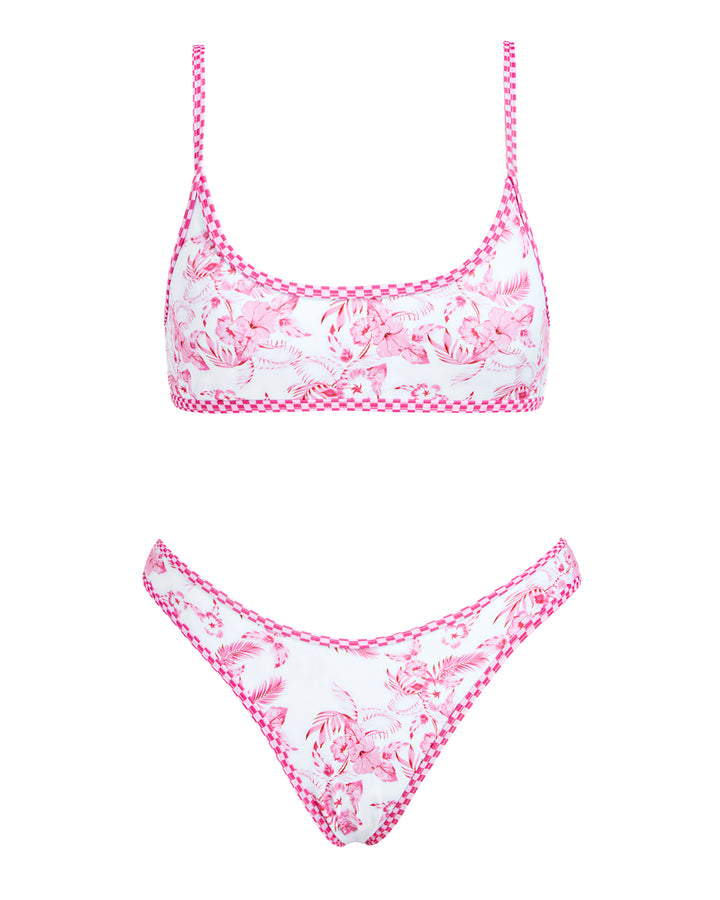 VOLAFA Women's Triangle Bikini Swimsuit Print Scoop Elastic Two Piece Bathing Suit Set