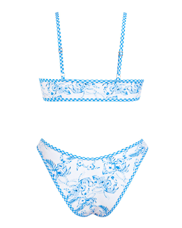 VOLAFA Women's Triangle Bikini Swimsuit Print Scoop Elastic Two Piece Bathing Suit Set