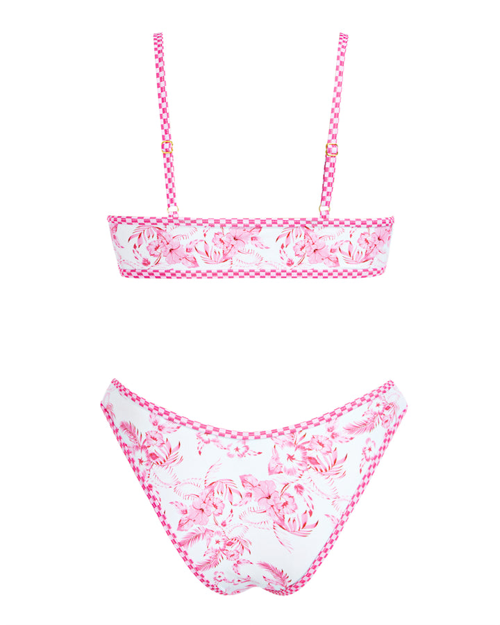 VOLAFA Women's Triangle Bikini Swimsuit Print Scoop Elastic Two Piece Bathing Suit Set