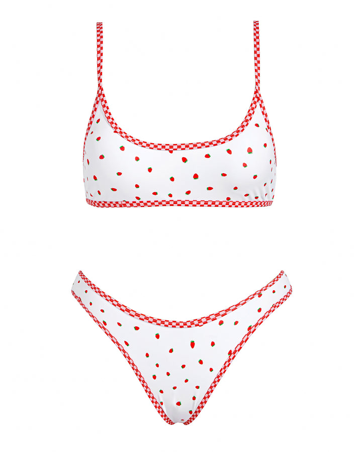 VOLAFA Women's Triangle Bikini Swimsuit Print Scoop Elastic Two Piece Bathing Suit Set