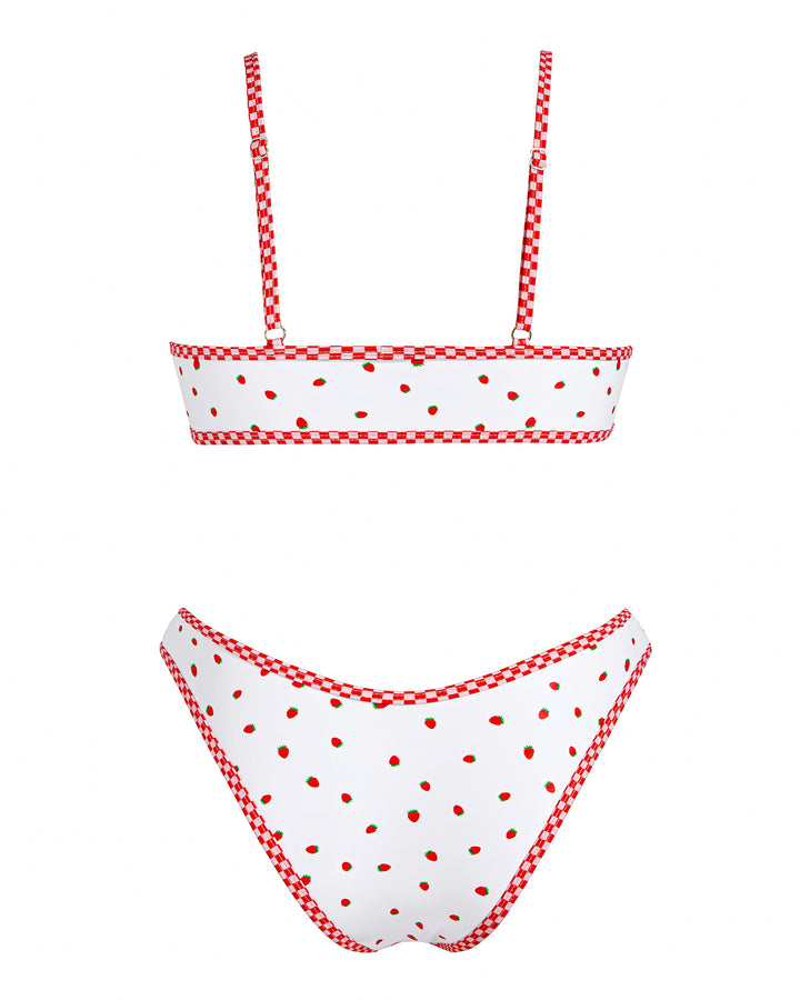 VOLAFA Women's Triangle Bikini Swimsuit Print Scoop Elastic Two Piece Bathing Suit Set