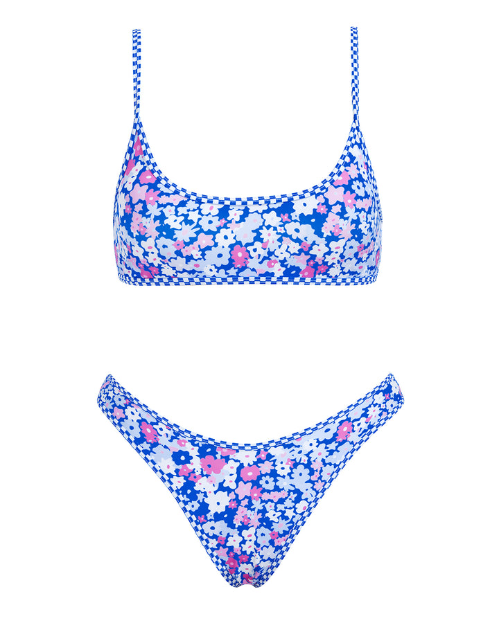 VOLAFA Women's Triangle Bikini Swimsuit Print Scoop Elastic Two Piece Bathing Suit Set
