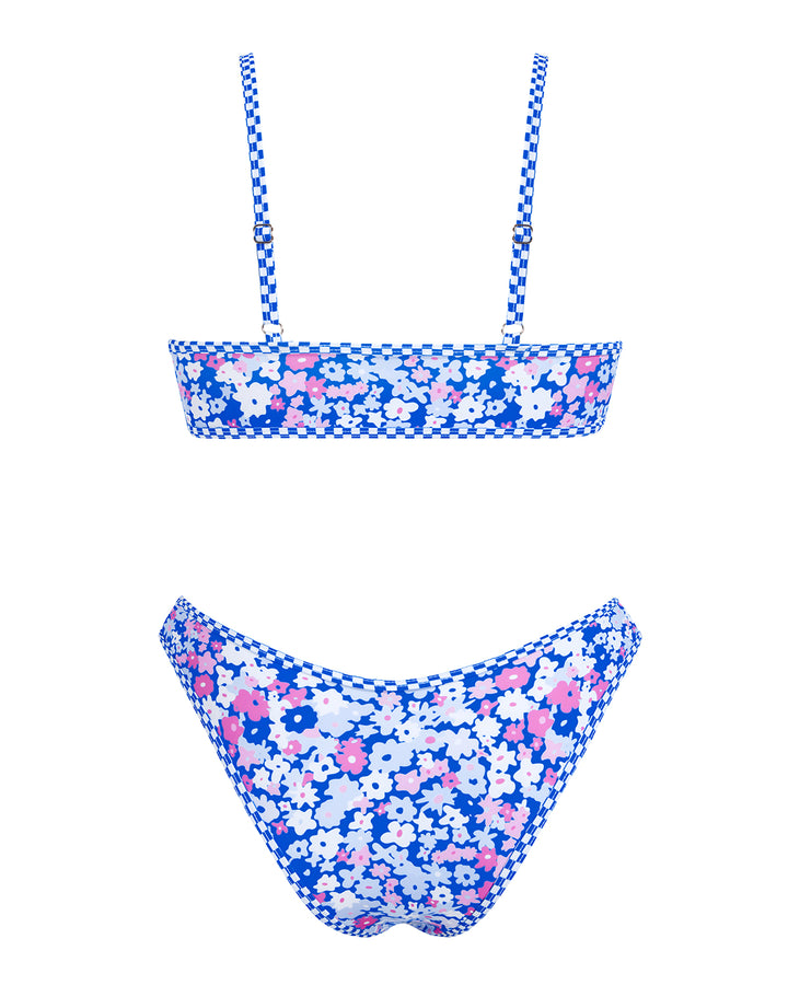 VOLAFA Women's Triangle Bikini Swimsuit Print Scoop Elastic Two Piece Bathing Suit Set