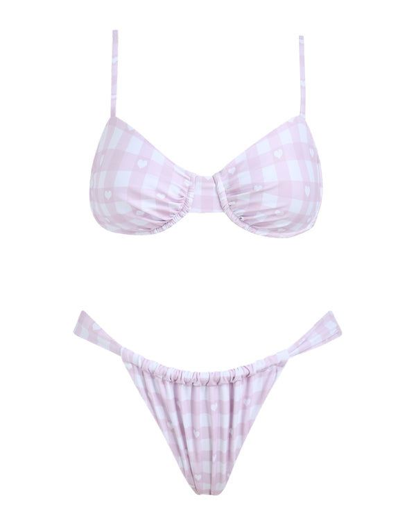 VOLAFA Women's Triangle Bikini Swimsuit Print Push Up Elastic Two Piece Bathing Suit Set