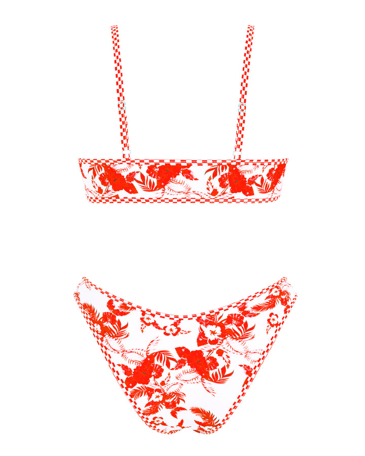 VOLAFA Women's Triangle Bikini Swimsuit Print Scoop Elastic Two Piece Bathing Suit Set